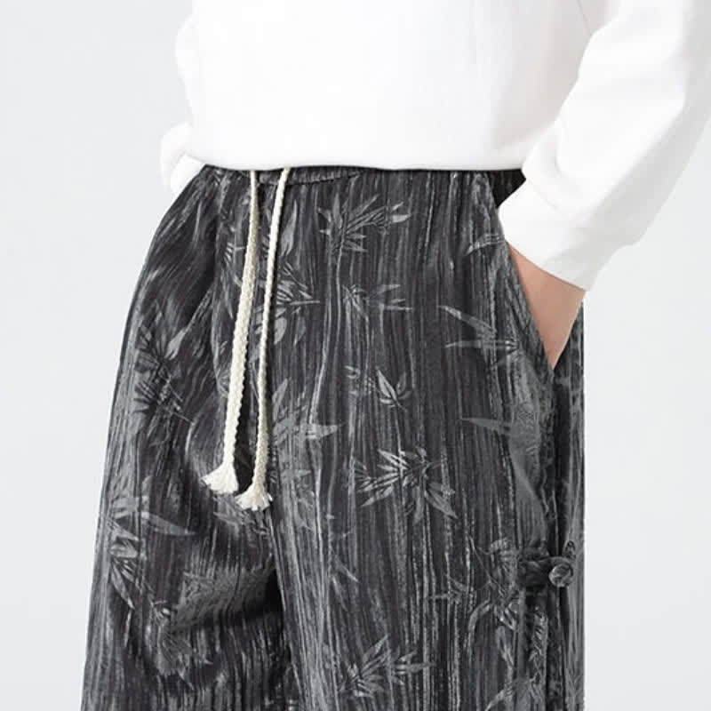 Buddha Stones Pantalones largos de bambú con cordón ajustable, estilo boho casual para otoño/invierno, corte recto y bolsillos. - image 7