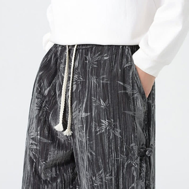 Buddha Stones Pantalones largos de bambú con cordón ajustable, estilo boho casual para otoño/invierno, corte recto y bolsillos. - image 7