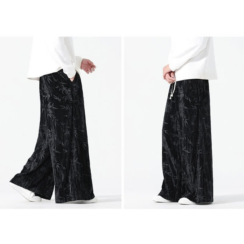 Buddha Stones Pantalones largos de bambú con cordón ajustable, estilo boho casual para otoño/invierno, corte recto y bolsillos. - image 14