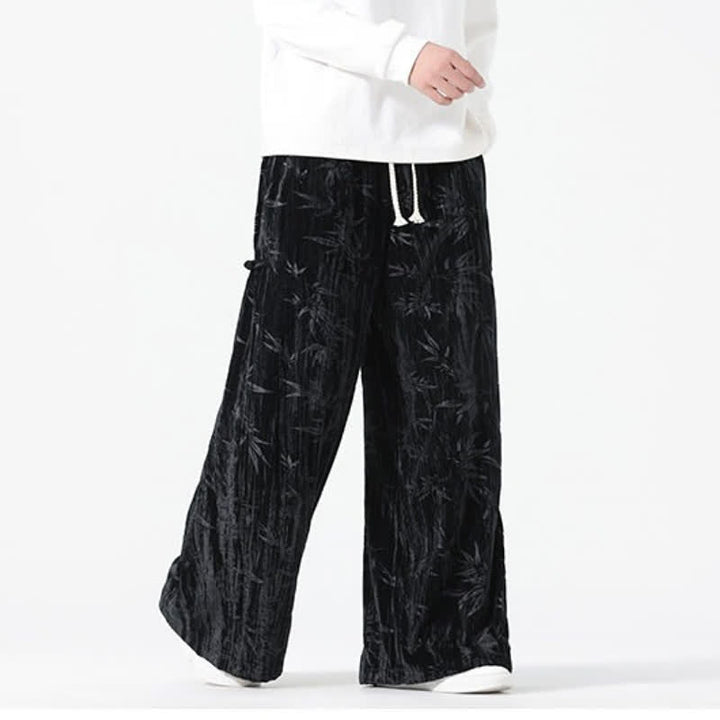 Buddha Stones Pantalones largos de bambú con cordón ajustable, estilo boho casual para otoño/invierno, corte recto y bolsillos. - image 12