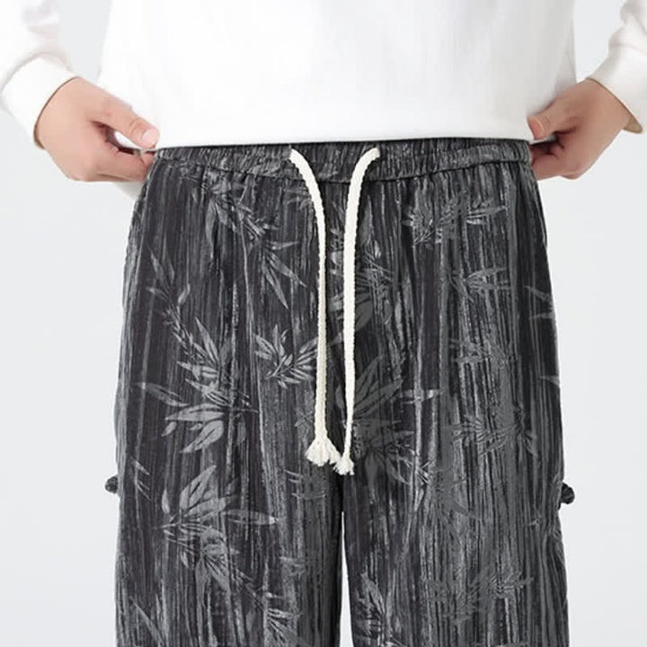 Buddha Stones Pantalones largos de bambú con cordón ajustable, estilo boho casual para otoño/invierno, corte recto y bolsillos. - image 6