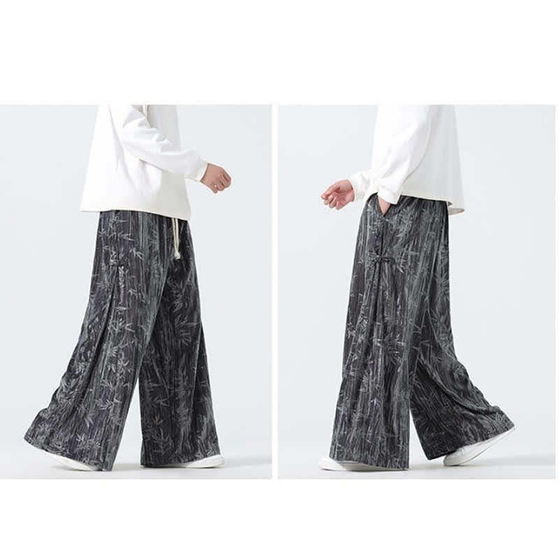 Buddha Stones Pantalones largos de bambú con cordón ajustable, estilo boho casual para otoño/invierno, corte recto y bolsillos. - image 5