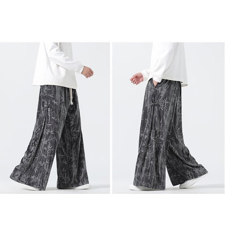Buddha Stones Pantalones largos de bambú con cordón ajustable, estilo boho casual para otoño/invierno, corte recto y bolsillos. - image 5