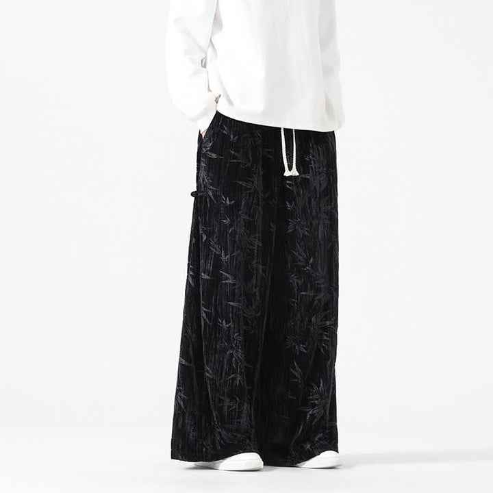 Buddha Stones Pantalones largos de bambú con cordón ajustable, estilo boho casual para otoño/invierno, corte recto y bolsillos. - image 11
