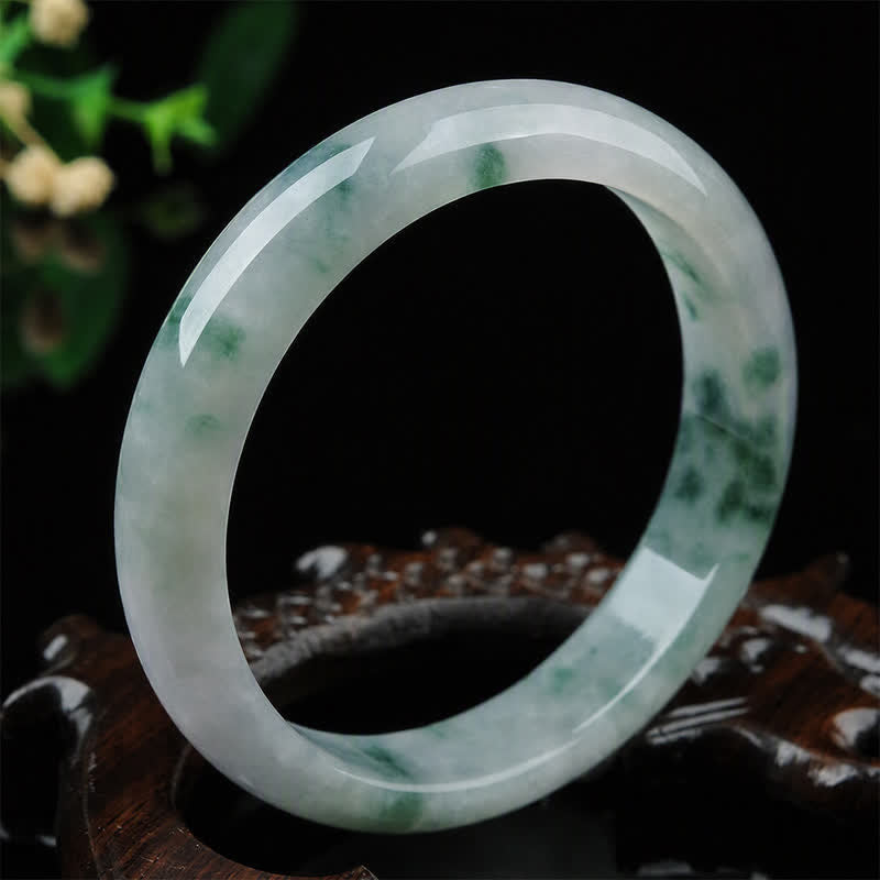 Brazalete de pulsera de prosperidad con bendición de la suerte de jade - 60-61 mm - image 0