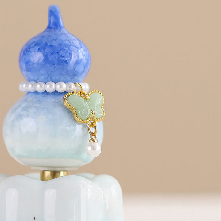 Buddha Stones Decoración giratoria de cerámica con forma de calabaza mariposa para un estilo de vida consciente. - image 3