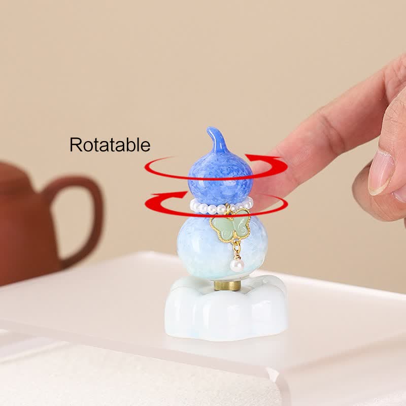 Buddha Stones Decoración giratoria de cerámica con forma de calabaza mariposa para un estilo de vida consciente. - image 2