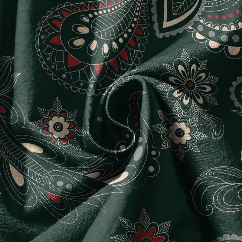 Buddha Stones Pantalones harem para hombre de algodón puro con estampado étnico floral paisley, cordón ajustable y bolsillos. - image 11