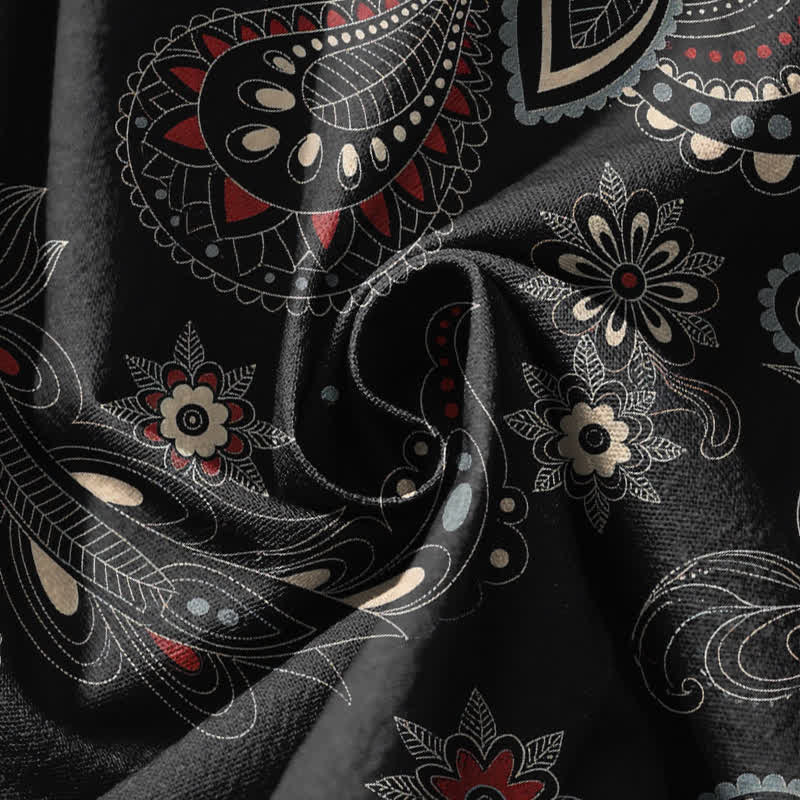 Buddha Stones Pantalones harem para hombre de algodón puro con estampado étnico floral paisley, cordón ajustable y bolsillos. - image 17