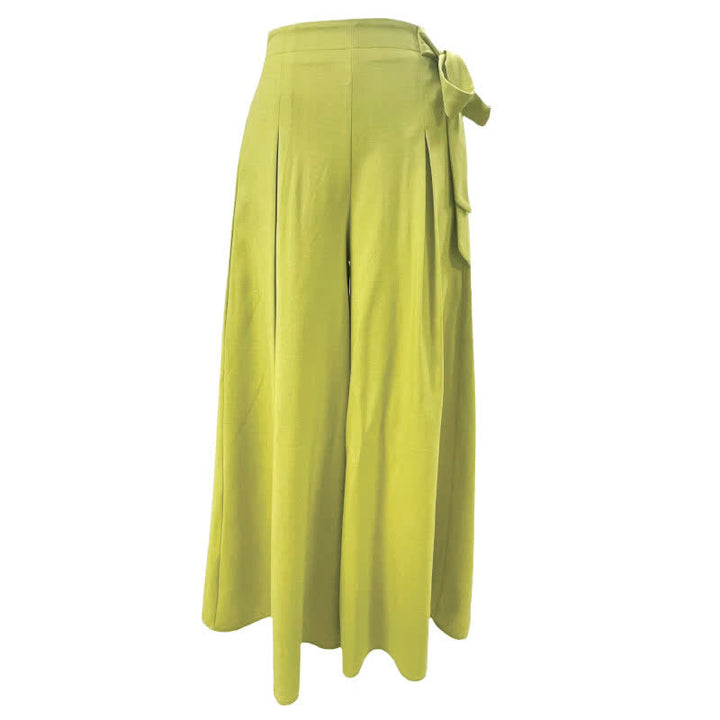Pantalones de mujer de pierna ancha con cordón ajustable y bolsillos, estilo retro informal de primavera con estampado de Buddha Stones . - image 6