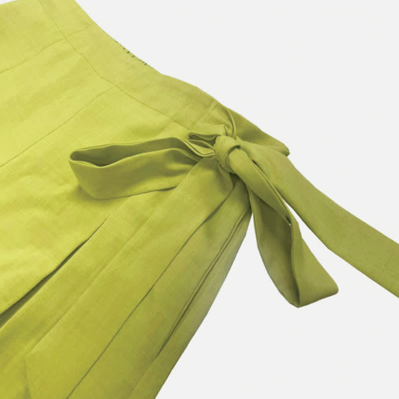 Pantalones de mujer de pierna ancha con cordón ajustable y bolsillos, estilo retro informal de primavera con estampado de Buddha Stones . - image 8