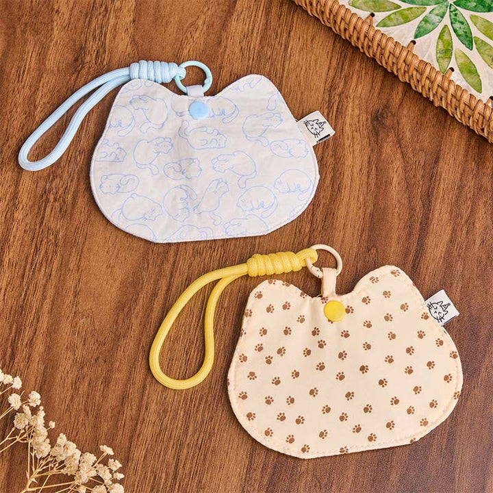 Buddha Stones Cartera con cierre a presión, estampado de huellas de gatito amarillo y blanco. - Cartera de 2 piezas (aprox. 13 x 10 cm) - image 10