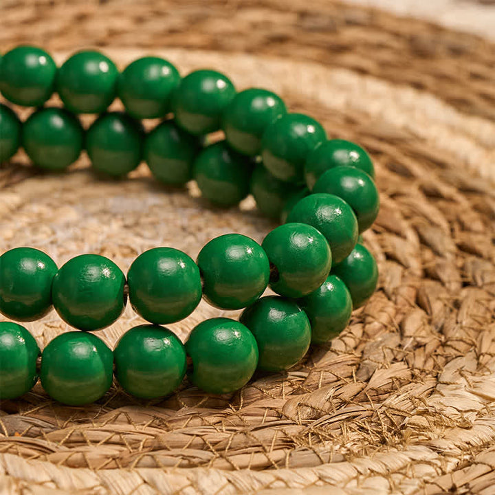 Buddha Stones Borla de cuentas de madera verde envejecida, decoración estilo granja para un estilo de vida consciente - image 7