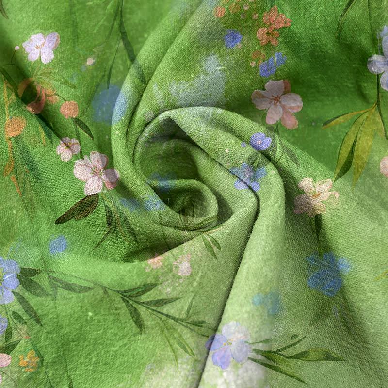 Buddha Stones Pantalones de mujer de algodón puro con estampado floral de caballos al galope y cintura elástica con bolsillos. - image 2