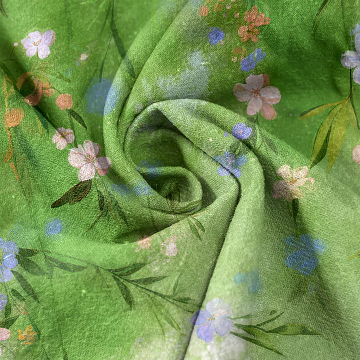 Buddha Stones Pantalones de mujer de algodón puro con estampado floral de caballos al galope y cintura elástica con bolsillos. - image 2