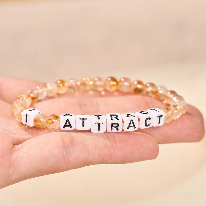 Buddha Stones Pulsera de la Prosperidad con Cuentas de Letras de Citrino I ATRACTIVA - image 2