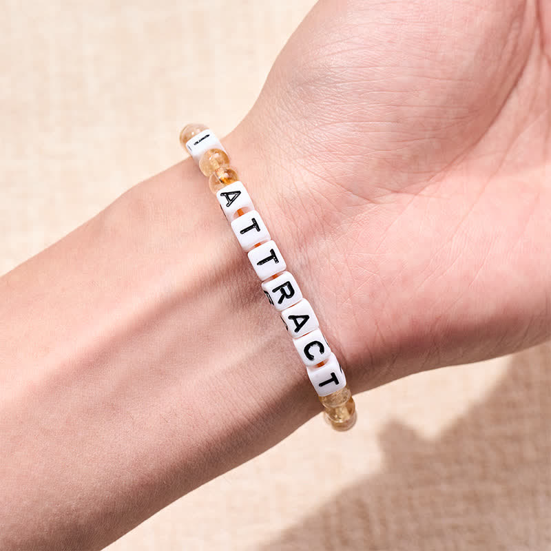 Buddha Stones Pulsera de la Prosperidad con Cuentas de Letras de Citrino I ATRACTIVA - image 3