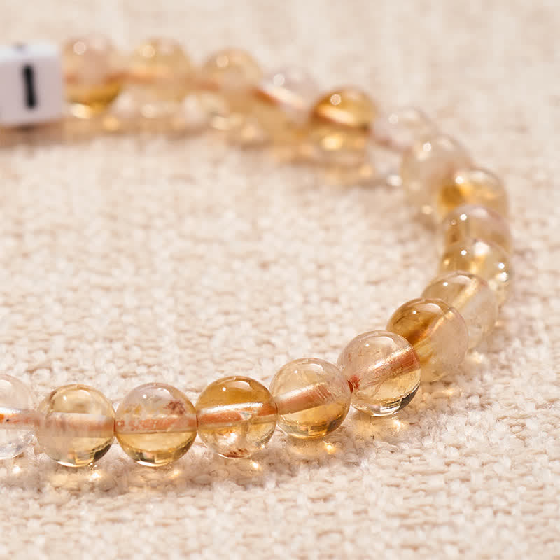 Buddha Stones Pulsera de la Prosperidad con Cuentas de Letras de Citrino I ATRACTIVA - image 4