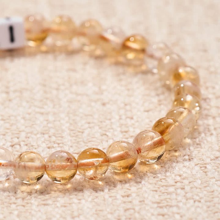 Buddha Stones Pulsera de la Prosperidad con Cuentas de Letras de Citrino I ATRACTIVA - image 4