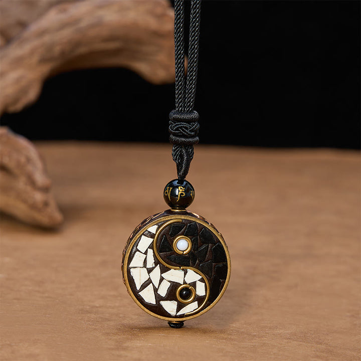 Buddha Stones Collar con colgante de equilibrio Yin Yang de aleación de cobre - Yin Yang (Longitud del collar: 23,6 pulgadas / 60 cm) - image 0