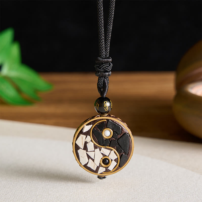 Buddha Stones Collar con colgante de equilibrio Yin Yang de aleación de cobre - image 2