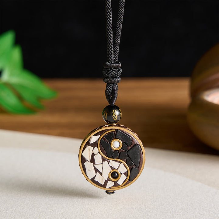Buddha Stones Collar con colgante de equilibrio Yin Yang de aleación de cobre - image 2