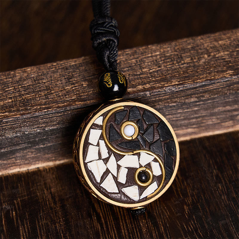 Buddha Stones Collar con colgante de equilibrio Yin Yang de aleación de cobre - image 4