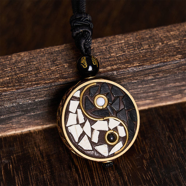 Buddha Stones Collar con colgante de equilibrio Yin Yang de aleación de cobre - image 4