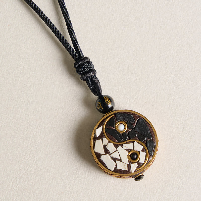 Buddha Stones Collar con colgante de equilibrio Yin Yang de aleación de cobre - image 7