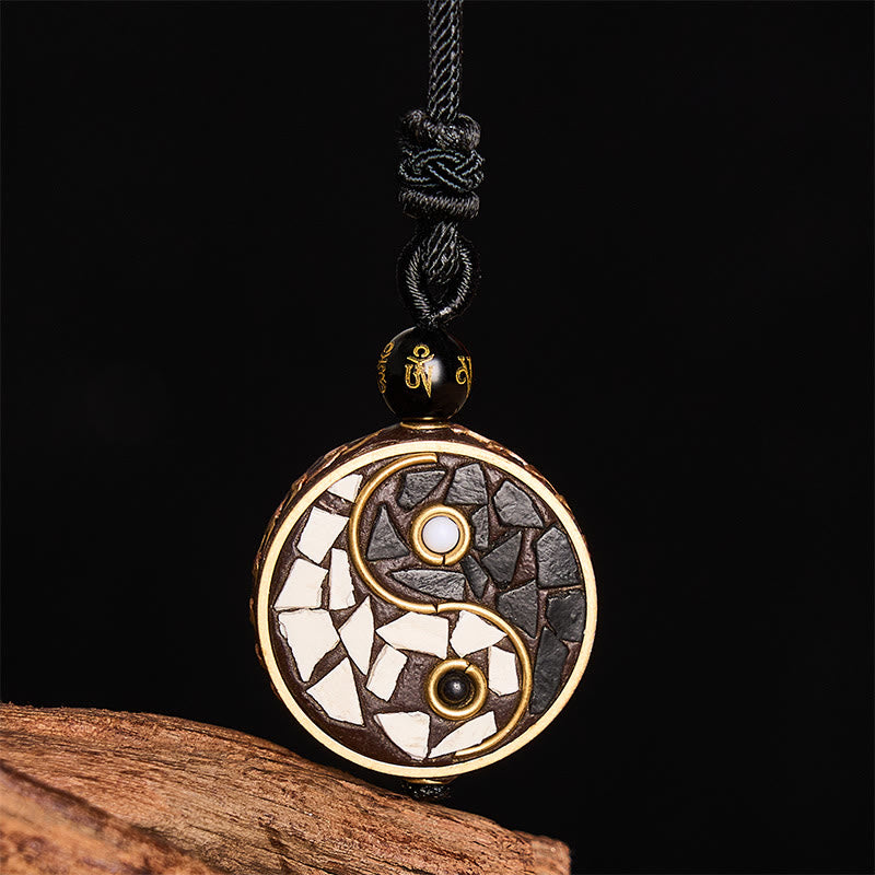 Buddha Stones Collar con colgante de equilibrio Yin Yang de aleación de cobre - image 3