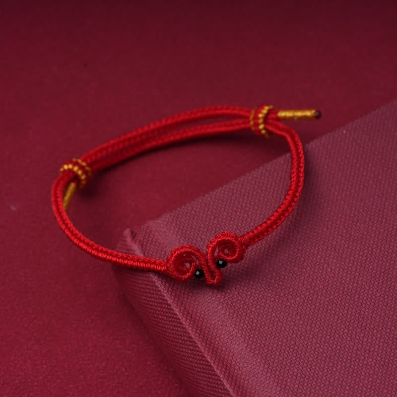Buddha Stones Pulsera de la suerte con forma de cabra, tejida a mano con hilo rojo. - Hilo rojo (Protección ♥ Suerte) - image 0