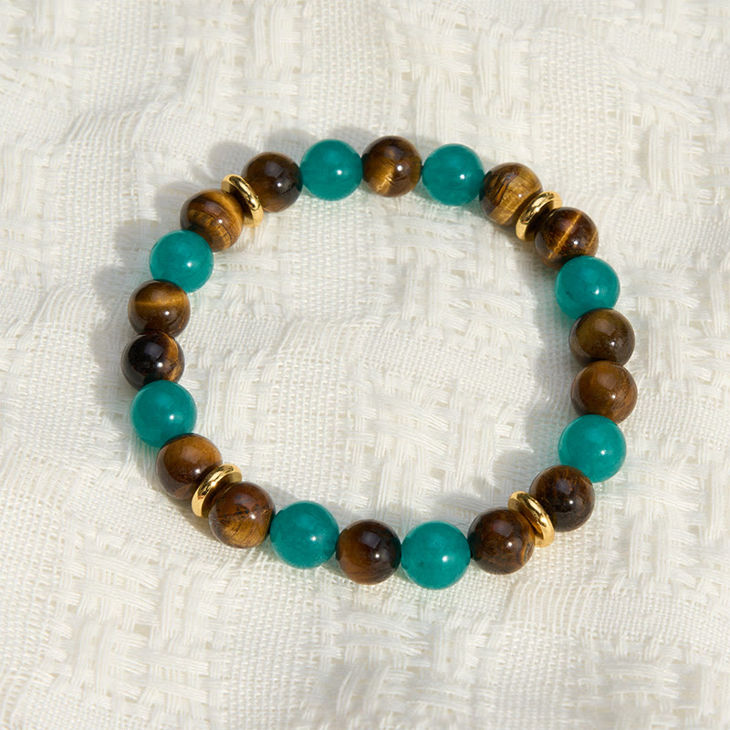 Buddha Stones Pulsera de fuerza con cuentas de amazonita ojo de tigre - image 3