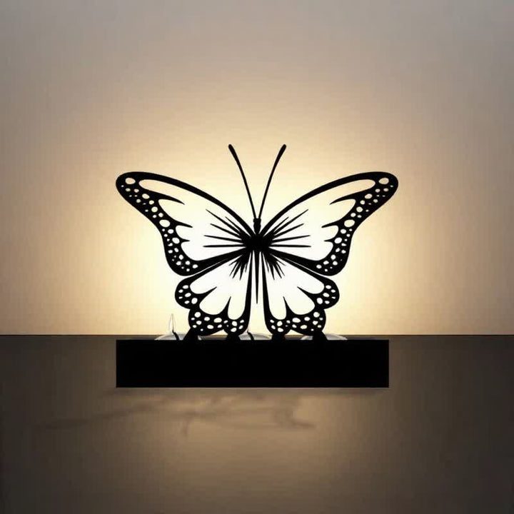 Buddha Stones Portavelas de tres luces Black Iron Butterfly Transformation - image 2