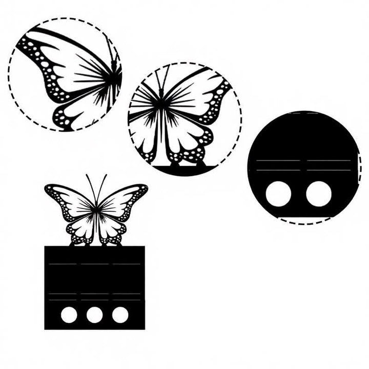 Buddha Stones Portavelas de tres luces Black Iron Butterfly Transformation - image 7