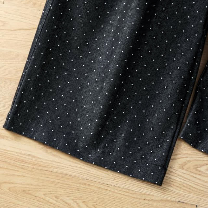 Buddha Stones Pantalones tobilleros casuales de otoño con cordón ajustable y estampado de lunares para mujer, de pierna recta y con bolsillo. - image 4