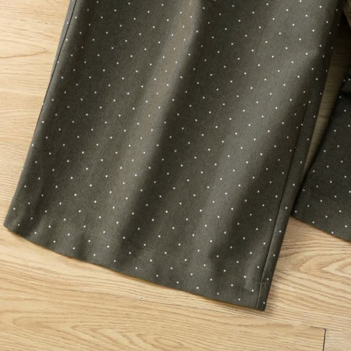 Buddha Stones Pantalones tobilleros casuales de otoño con cordón ajustable y estampado de lunares para mujer, de pierna recta y con bolsillo. - image 10