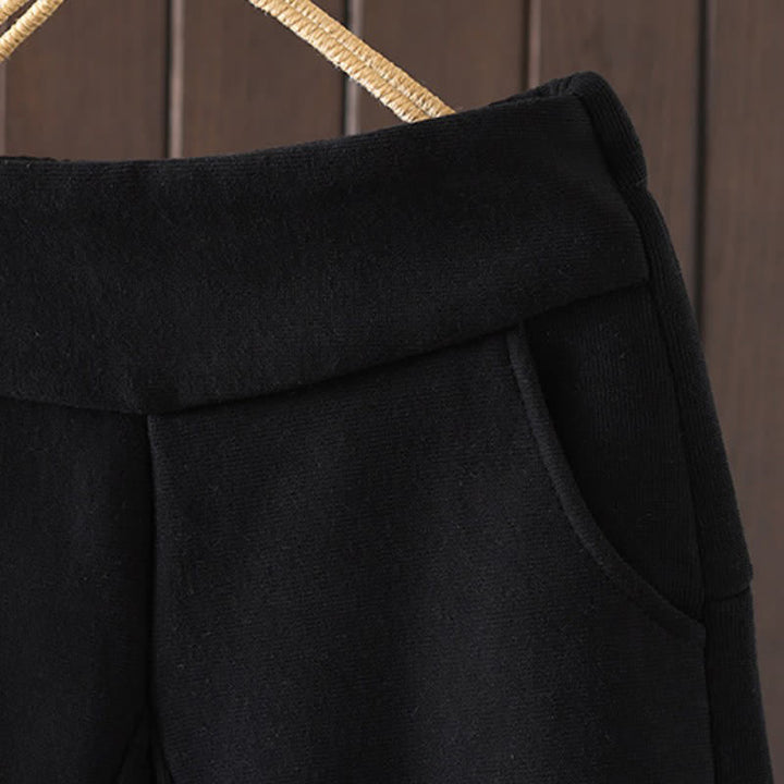 Buddha Stones Pantalones tobilleros casuales de invierno de algodón liso para mujer, pantalones ajustados con bolsillo. - image 2