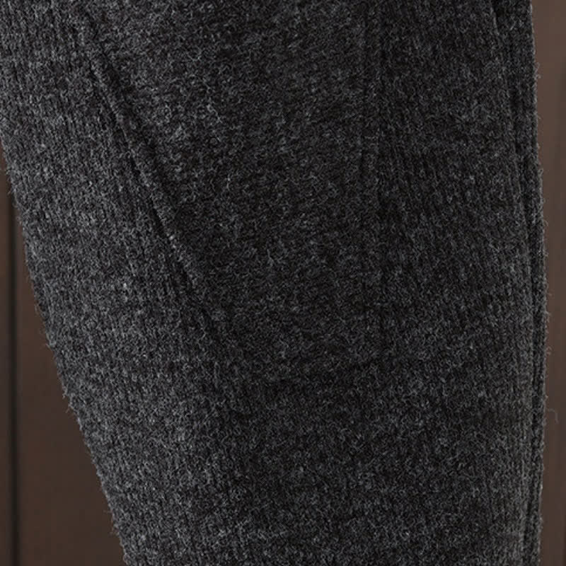 Buddha Stones Pantalones tobilleros casuales de invierno de algodón liso para mujer, pantalones ajustados con bolsillo. - image 11