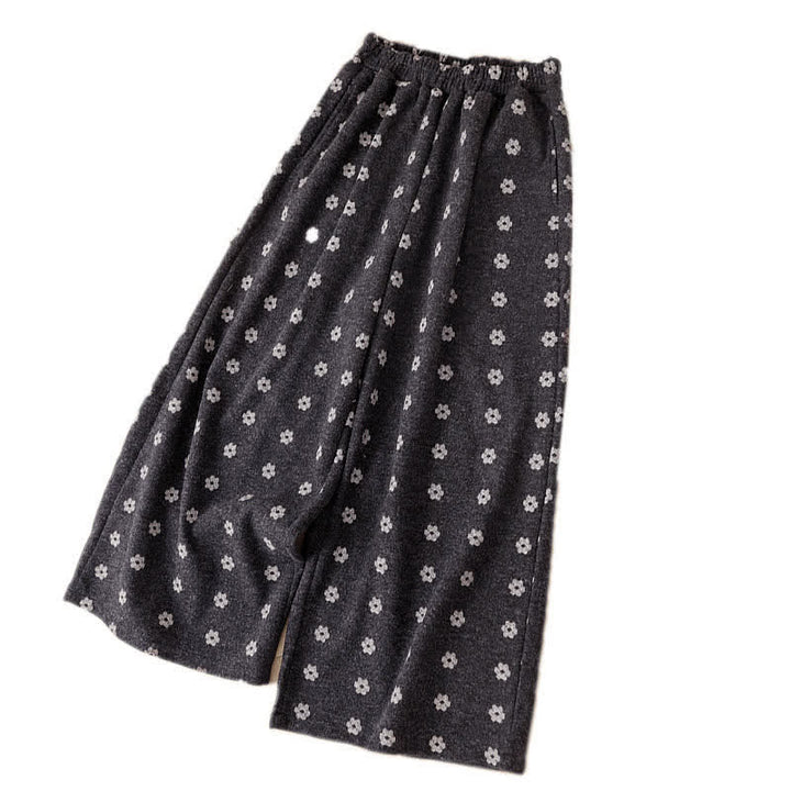 Buddha Stones Pantalones cortos de algodón blanco con estampado floral para mujer, estilo casual de otoño/invierno, de pierna ancha y con bolsillos. - image 3