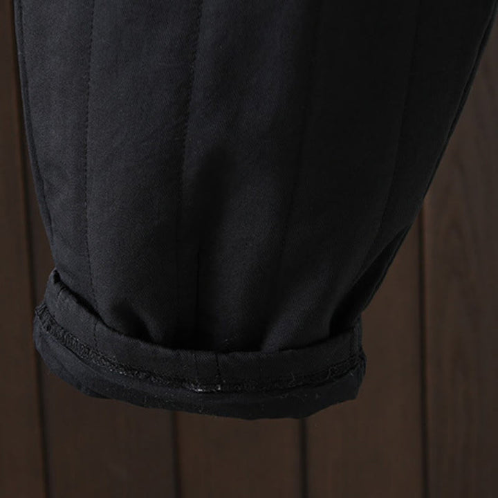 Buddha Stones Pantalones tobilleros lisos de estilo vintage para mujer, estilo harem, con bolsillo, ideales para otoño e invierno. - image 18
