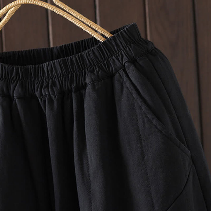 Buddha Stones Pantalones tobilleros lisos de estilo vintage para mujer, estilo harem, con bolsillo, ideales para otoño e invierno. - image 17