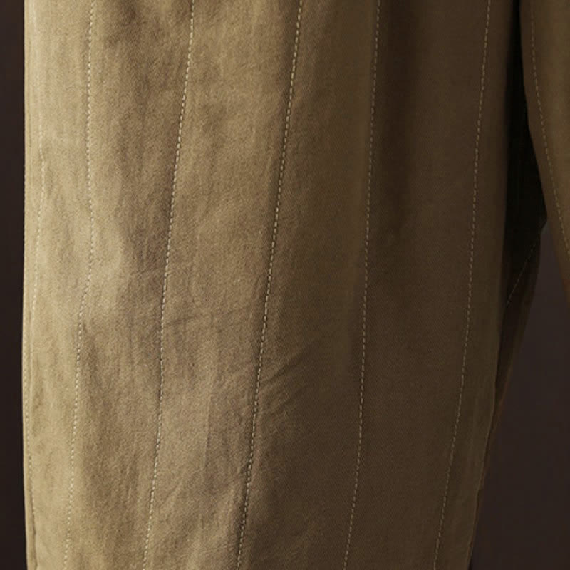 Buddha Stones Pantalones tobilleros lisos de estilo vintage para mujer, estilo harem, con bolsillo, ideales para otoño e invierno. - image 14