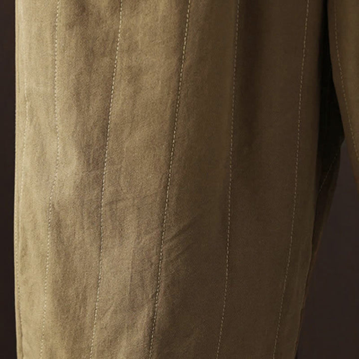 Buddha Stones Pantalones tobilleros lisos de estilo vintage para mujer, estilo harem, con bolsillo, ideales para otoño e invierno. - image 14