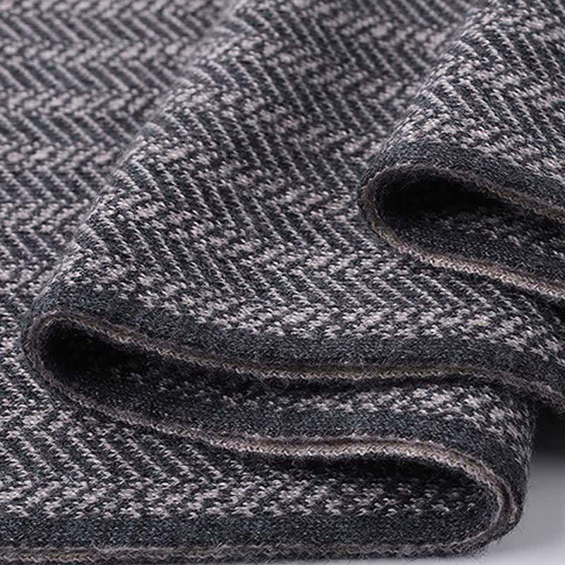 Buddha Stones Bufanda de viaje para hombre con estampado de espiga discreto para otoño/invierno. - image 10