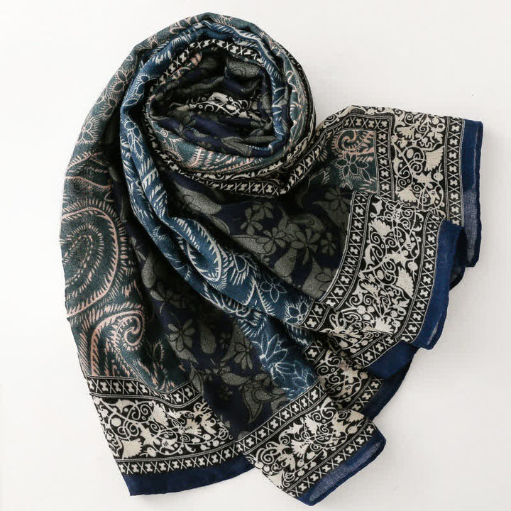 Buddha Stones Bufanda suave para mujer con estampado floral paisley para otoño/invierno. - image 1