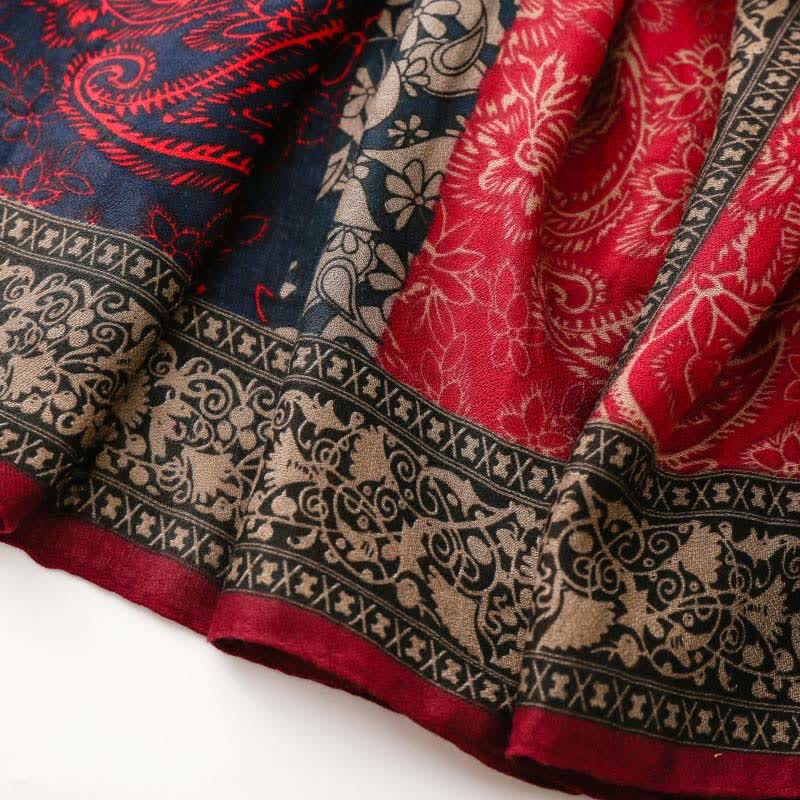 Buddha Stones Bufanda suave para mujer con estampado floral paisley para otoño/invierno. - image 17