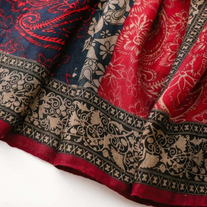 Buddha Stones Bufanda suave para mujer con estampado floral paisley para otoño/invierno. - image 17