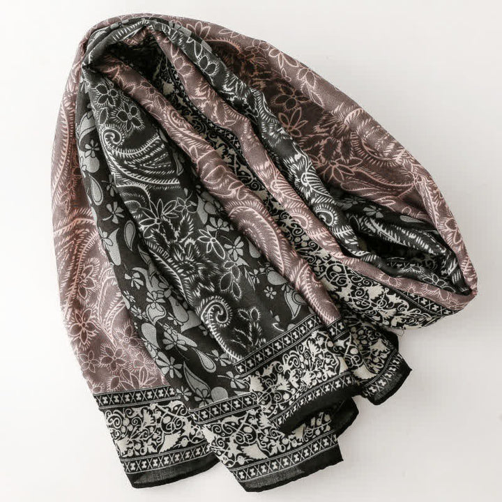 Buddha Stones Bufanda suave para mujer con estampado floral paisley para otoño/invierno. - image 21