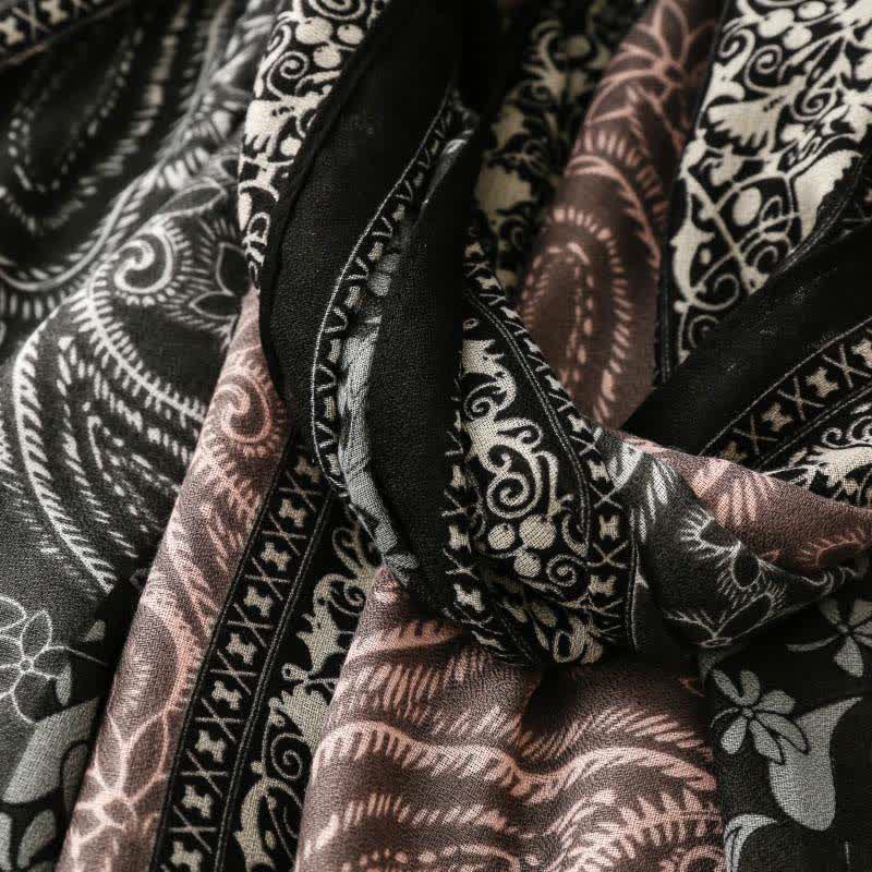 Buddha Stones Bufanda suave para mujer con estampado floral paisley para otoño/invierno. - image 22