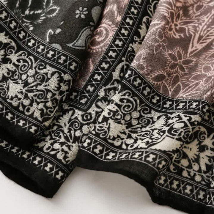 Buddha Stones Bufanda suave para mujer con estampado floral paisley para otoño/invierno. - image 24